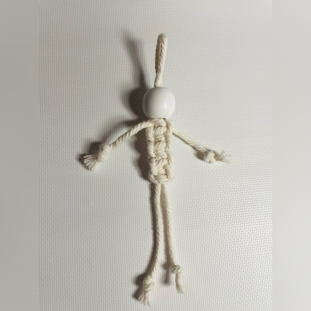 Hand Crafted Skeleton Macrame Keychain - Picture 3 of 3